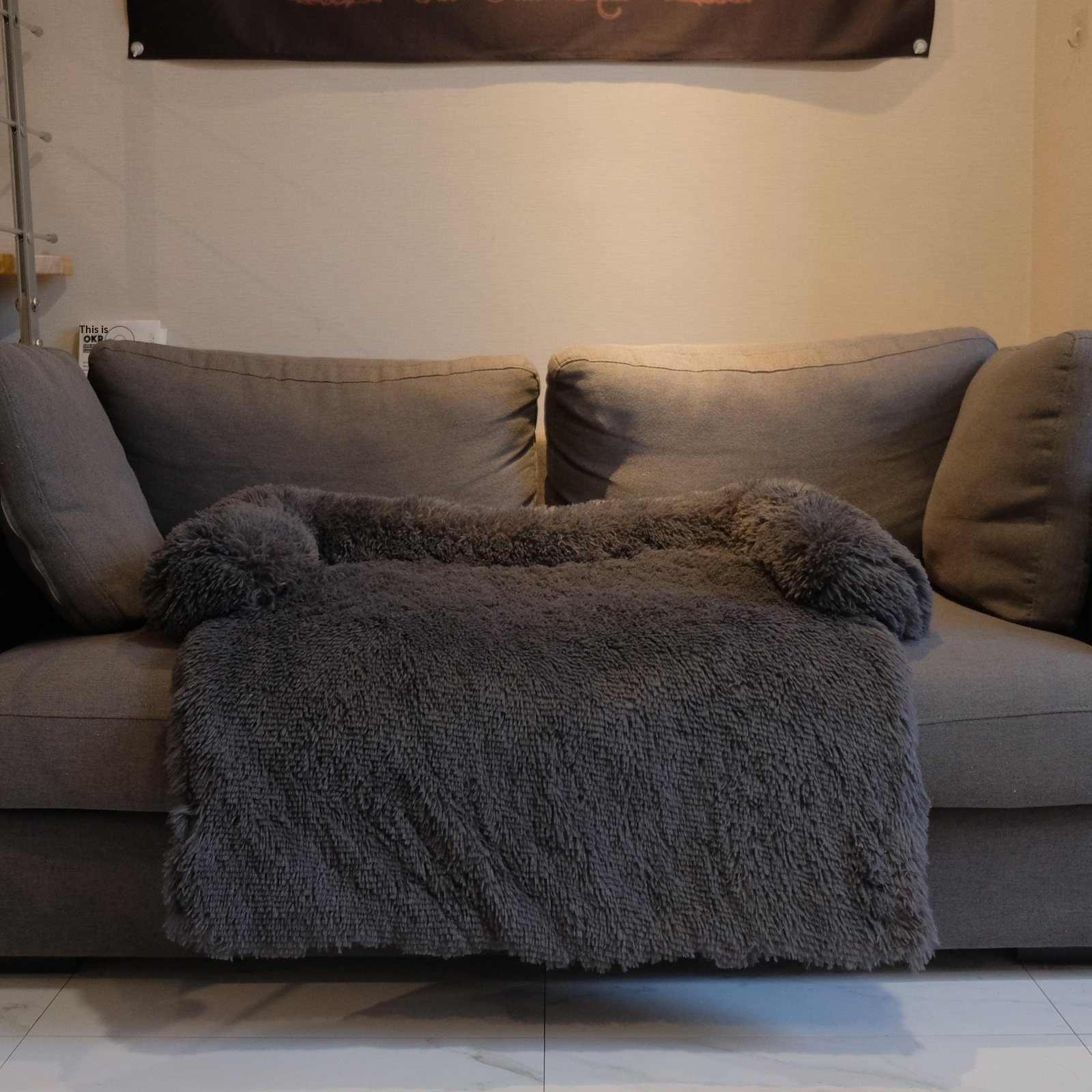 Fluffy Plush Dog Bed and Couch Cover - Image 7