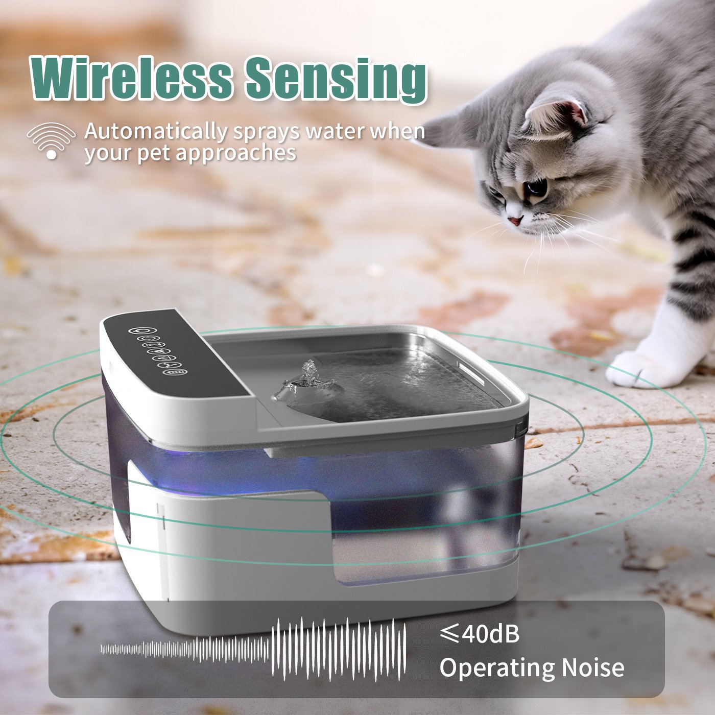 Motion Sensor Cat Water Fountain - Image 2