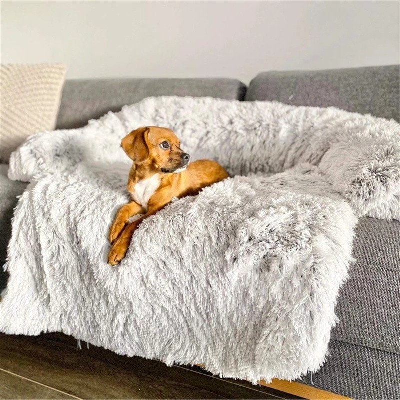 Fluffy Plush Dog Bed and Couch Cover