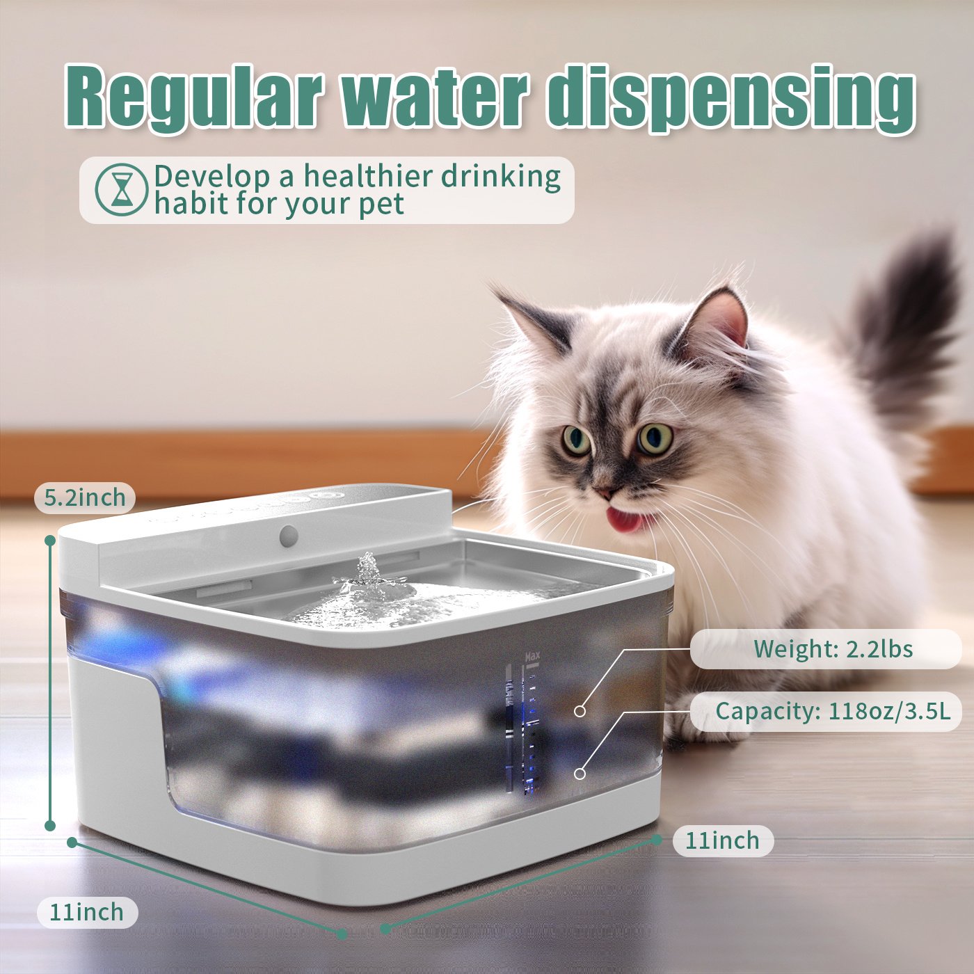Motion Sensor Cat Water Fountain - Image 8